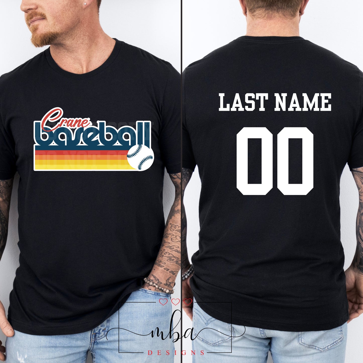 Custom Team Name and Color RETRO Baseball