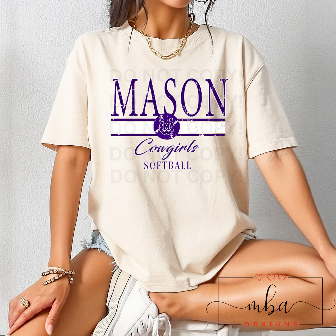 Custom Team SOFTBALL Distressed Logo