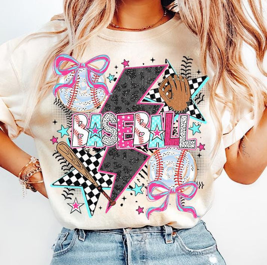Baseball pink checkered
