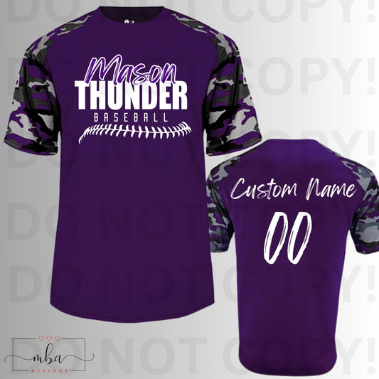 CAMO PERFORMANCE TEE- Mason Thunder Baseball