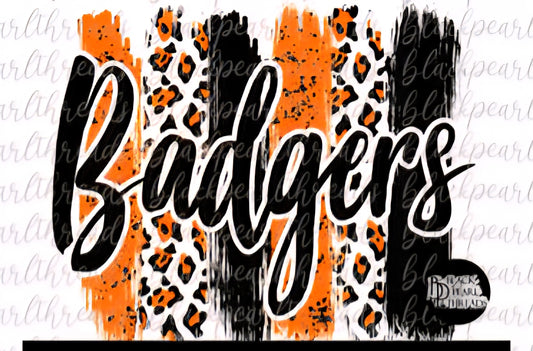 Badgers Orange Black Cheetah Background