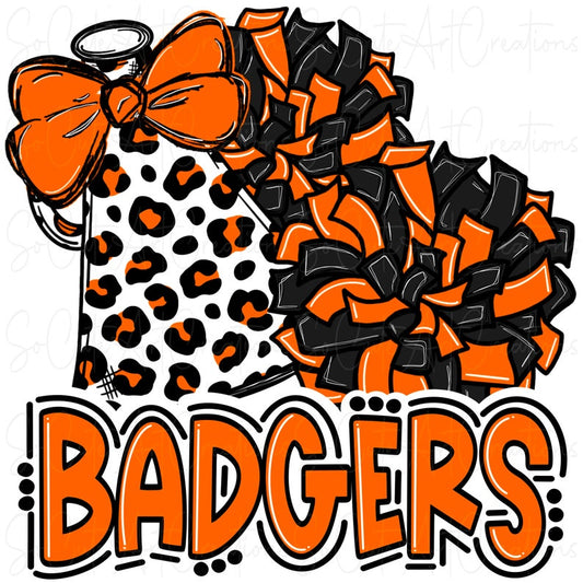 Badgers Pom Poms Leopard Megaphone