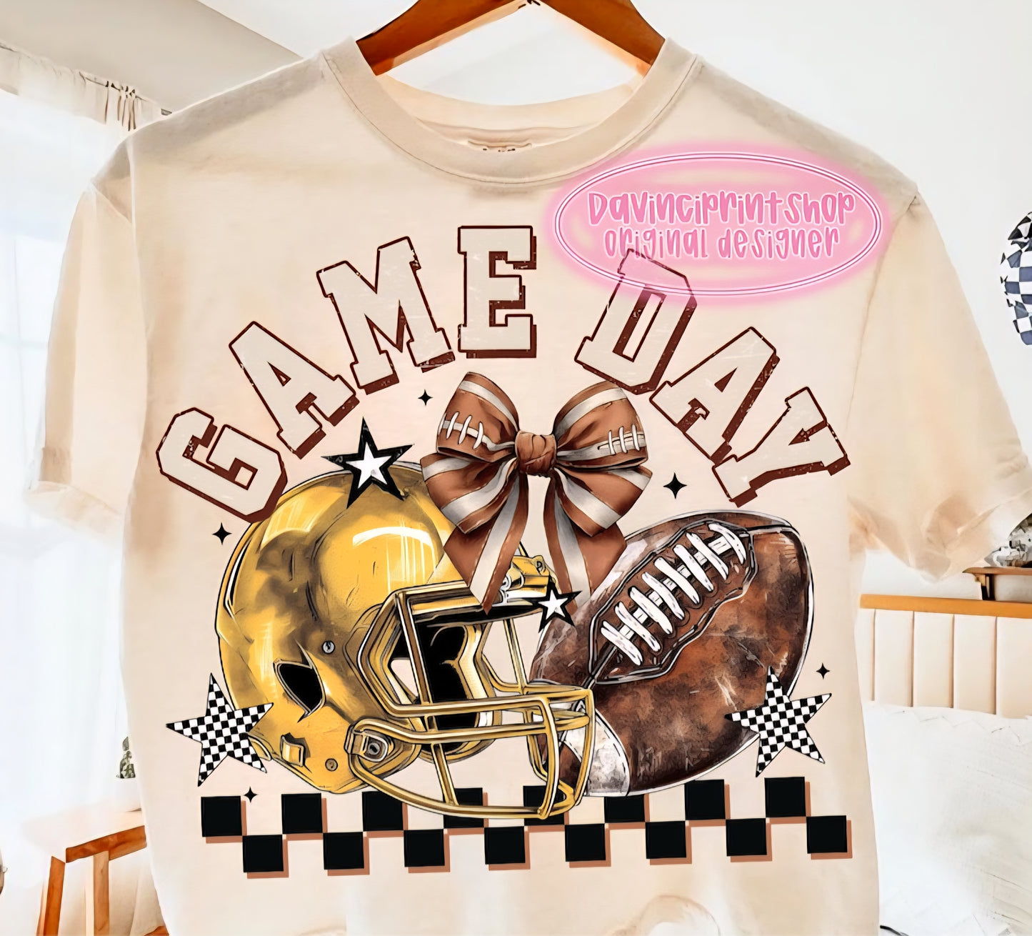 Game Day Gold Helmet/ Coquette bow