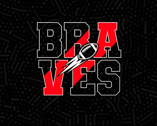 Braves Block Letters Red and Black