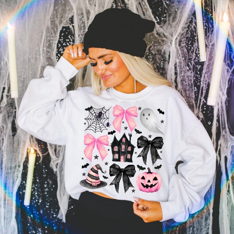 Coquette Halloween Pink and Black Bows