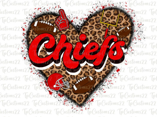 Chiefs Heart Cheetah Print
