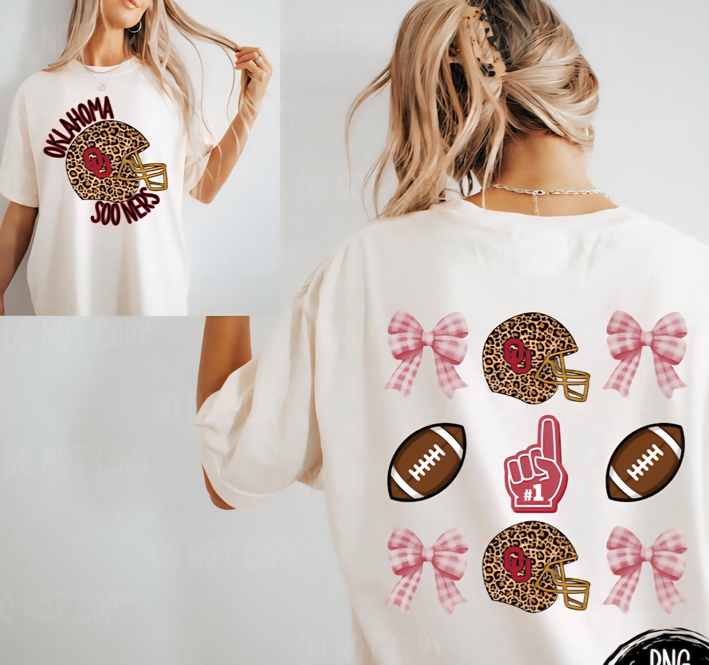 OU Cheetah Helmet Coquette Pink bow