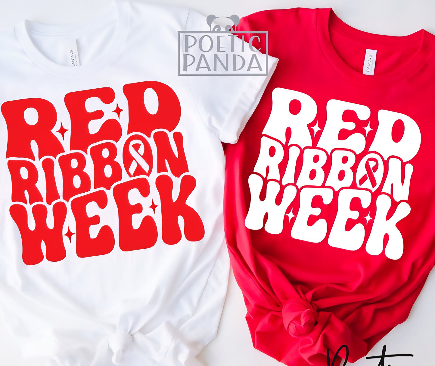 Red Ribbon Week Red or White Print