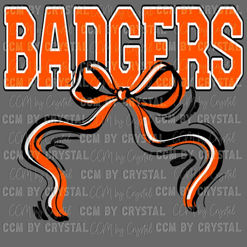Badgers Bow Orange/White