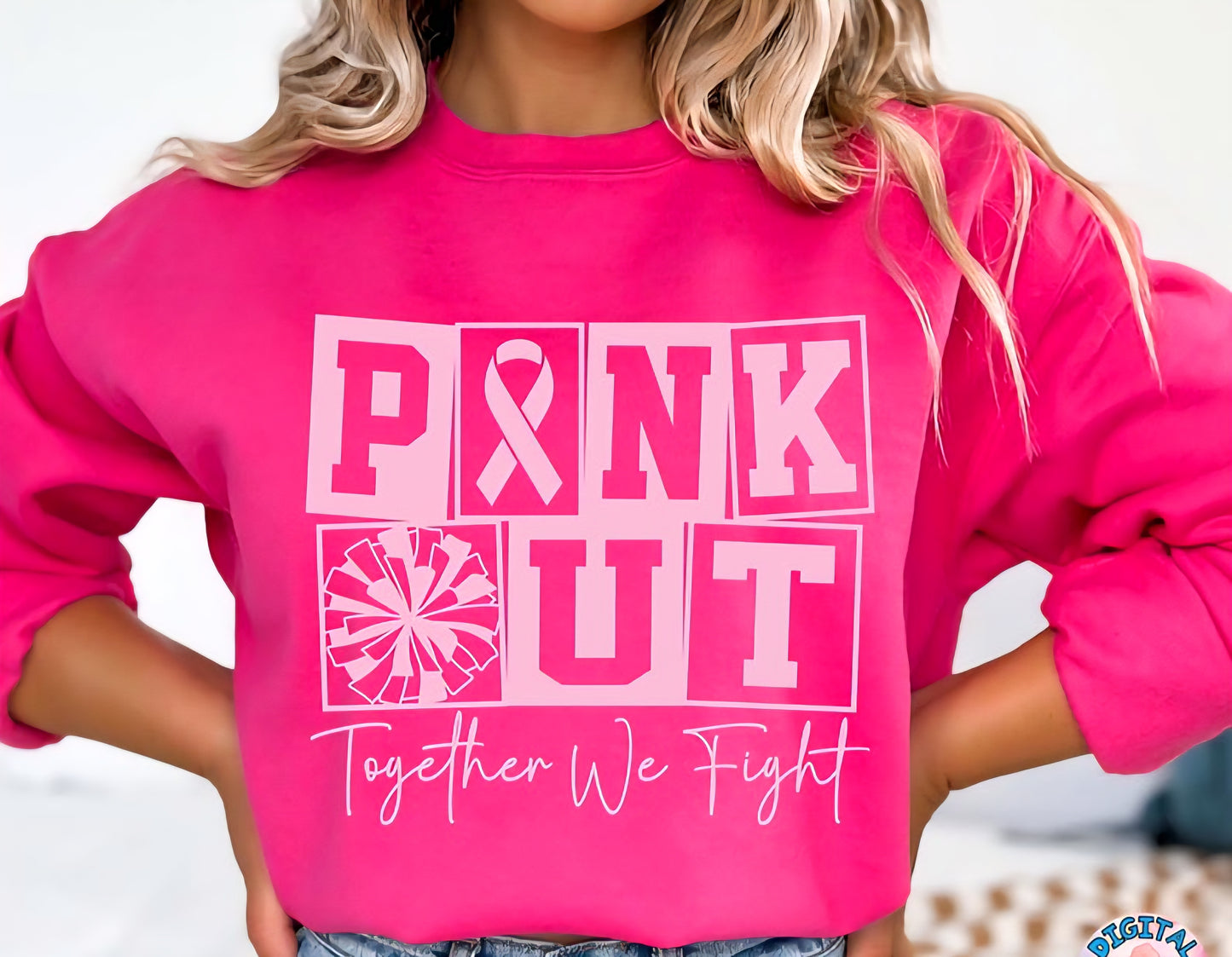Pink Out Cheer Together We Fight