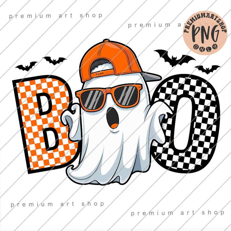 Orange and Black Checkered Boo