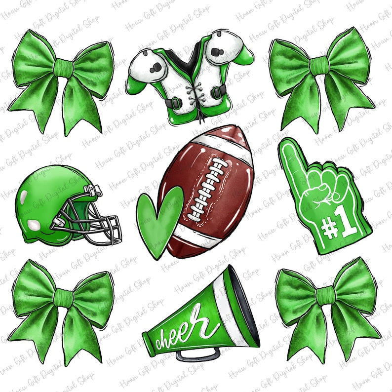 Football/cheer green Collage