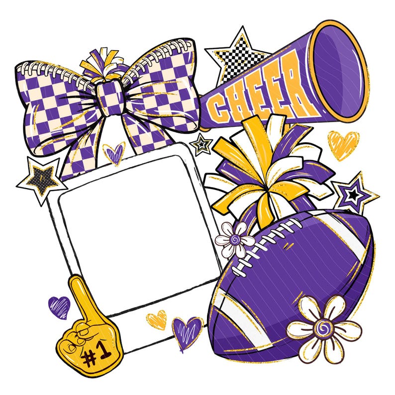 Cheer Custom purple Checkered Bow