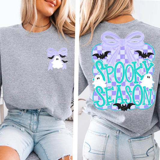 Purple Checkered Background Spooky Season