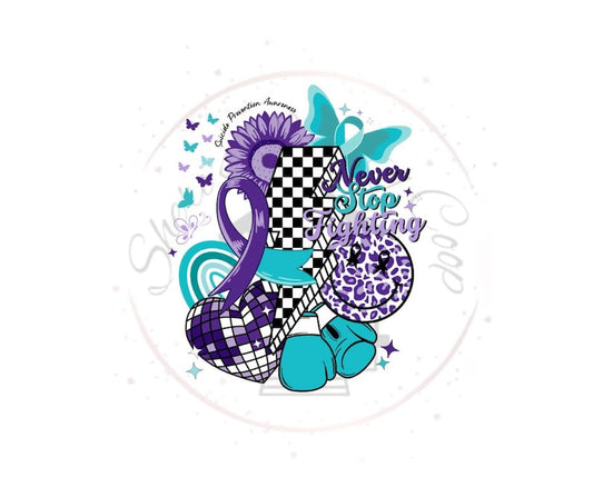 Never Stop Fighting Checkered Bolt