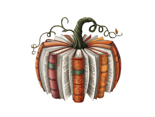 Pumpkin with book pages