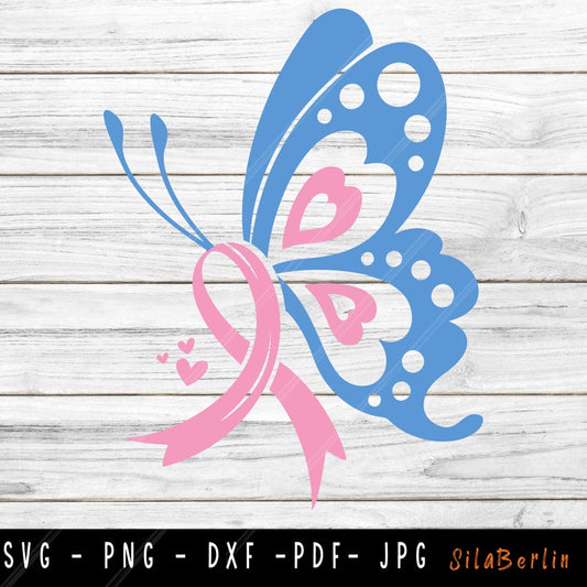Pink/ Blue Butterfly