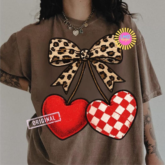 Cheetah Bow with hearts