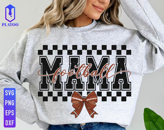 Football Mama Mini Coquette Football Bow