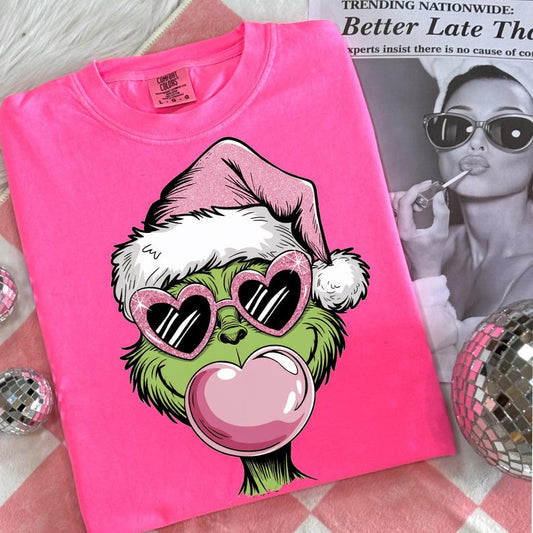 Grinch Pink Santa Hat