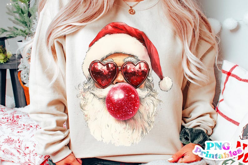 Retro Santa Blowing Bubble