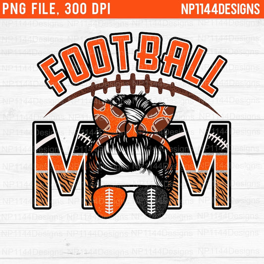 Football Mom Orange and Black