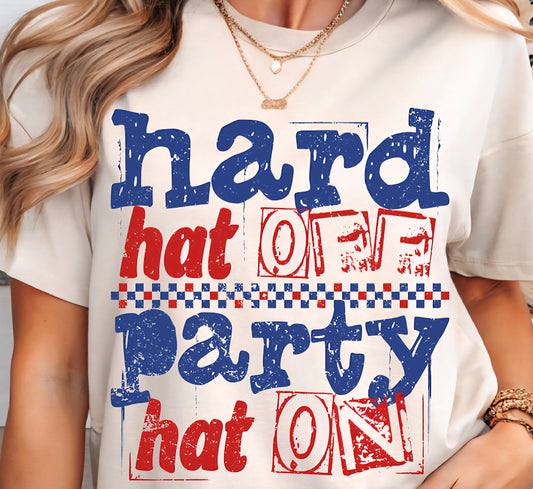 Hard hat off party hat on