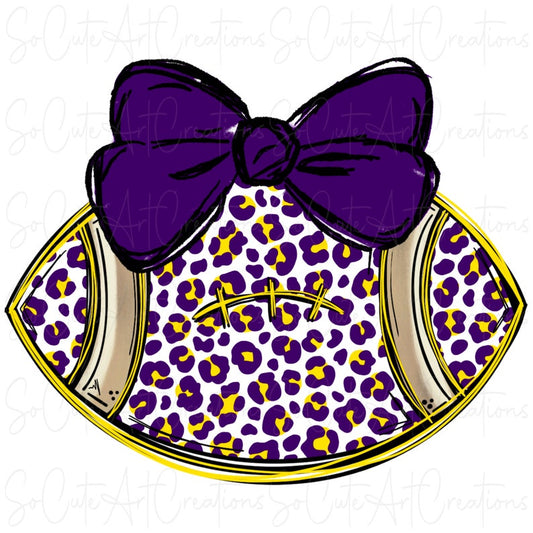 Football And Bow Leopard Print