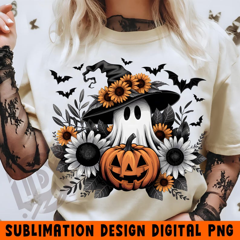 Ghost With Black Witch Hat