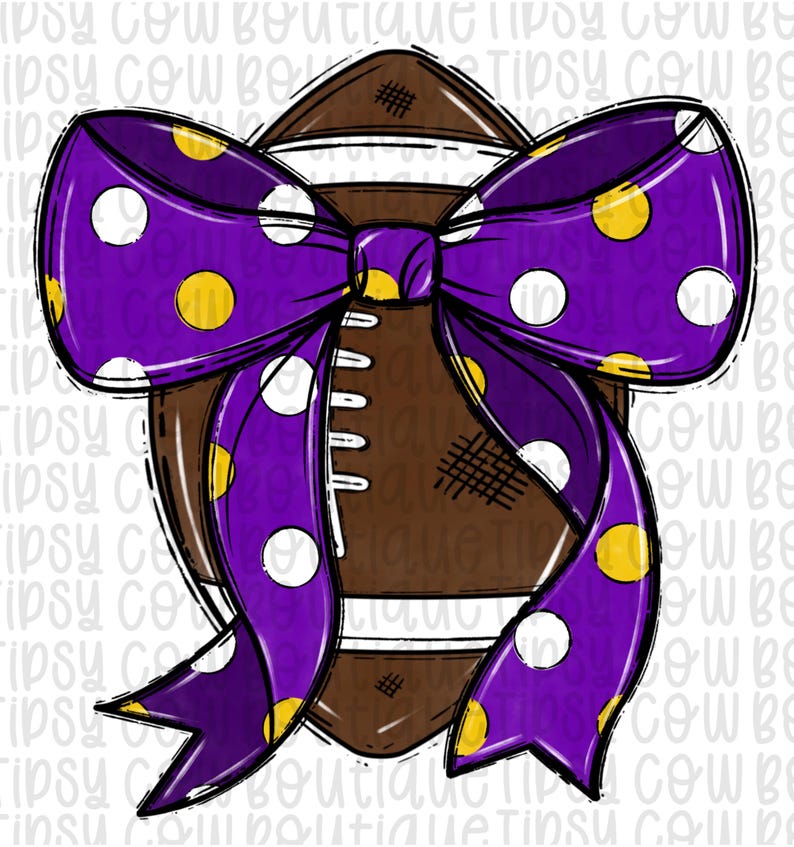 Purple Gold Polkadot Bow