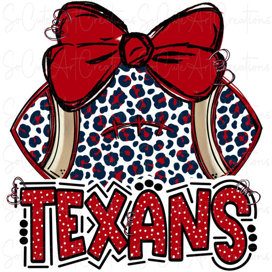 Texans Leopard Print Football