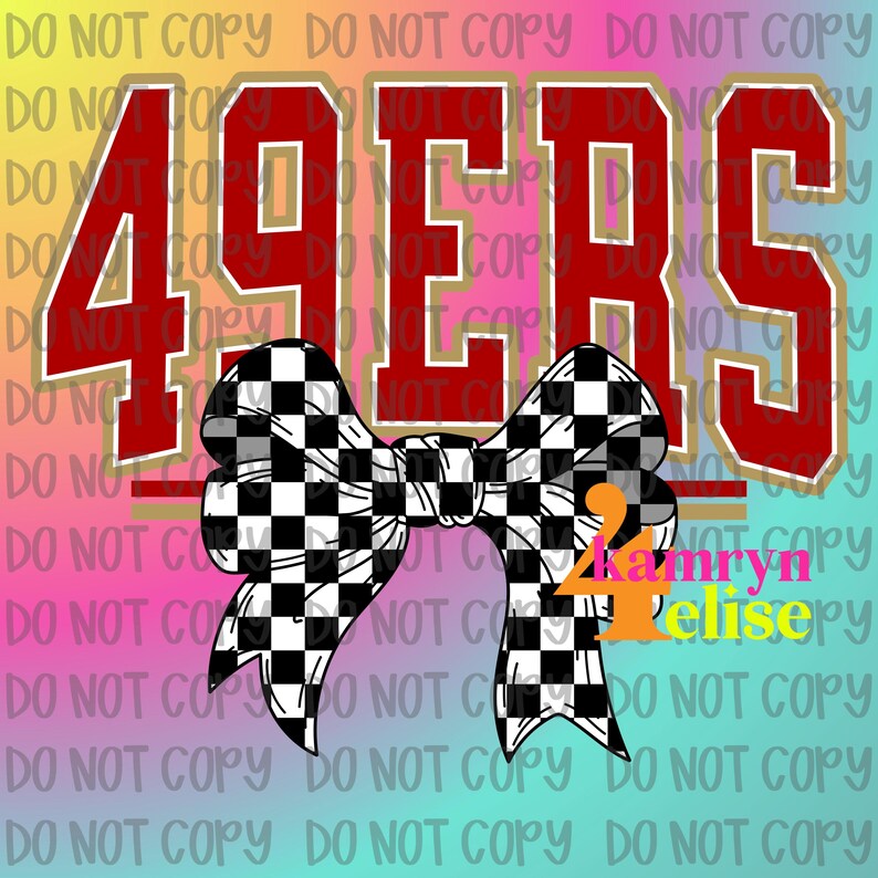 49ERS Checkered Bow