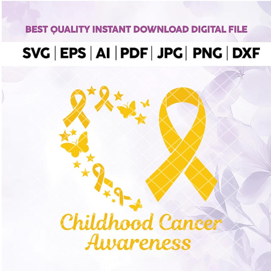 Childhood Cancer Awareness Bows and Butterflies