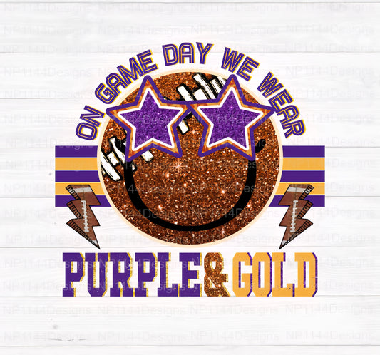 Preppy Smile Glitter Football Star Eyes
