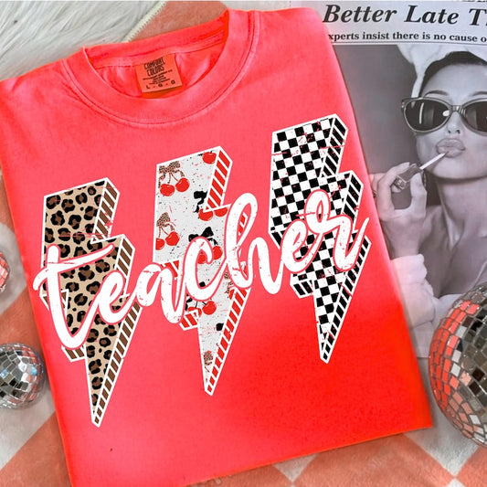 Leopard Cherry Checkered Teacher