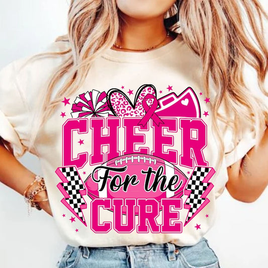 Cheer For The Cure Black and White Lightning Bolt