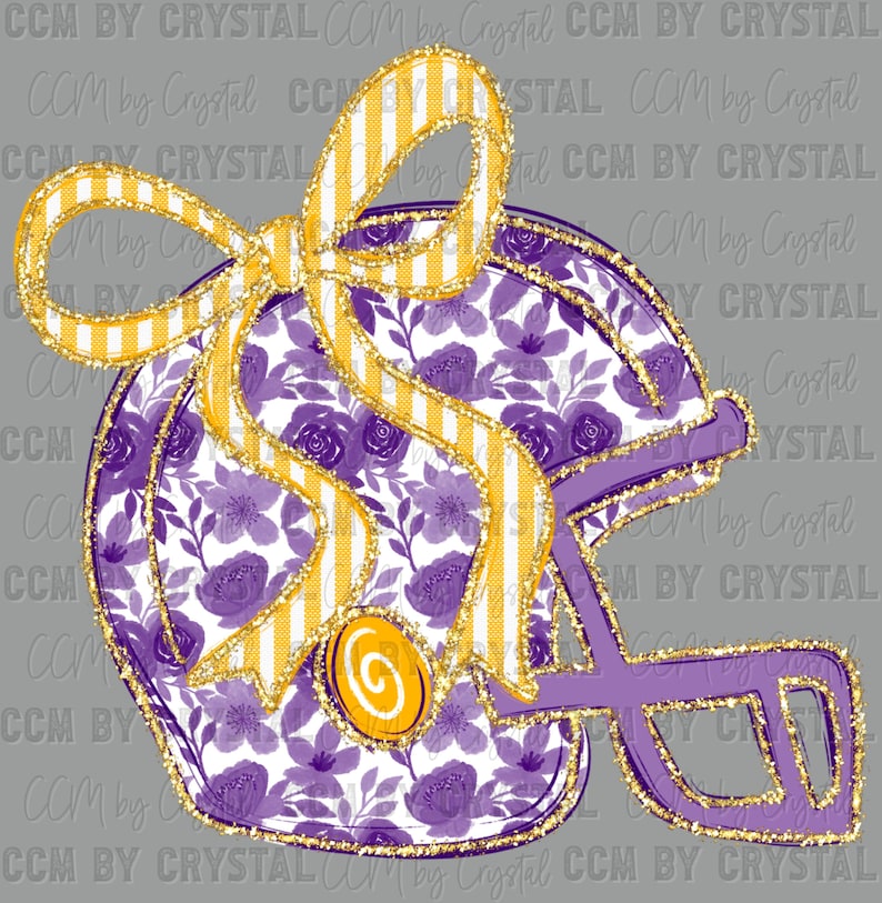 Purple Helmet Coquette Yellow Bow