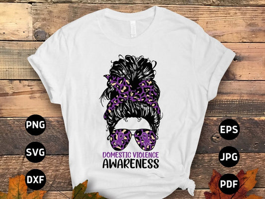 Domestic Violence Awareness Messy Bun